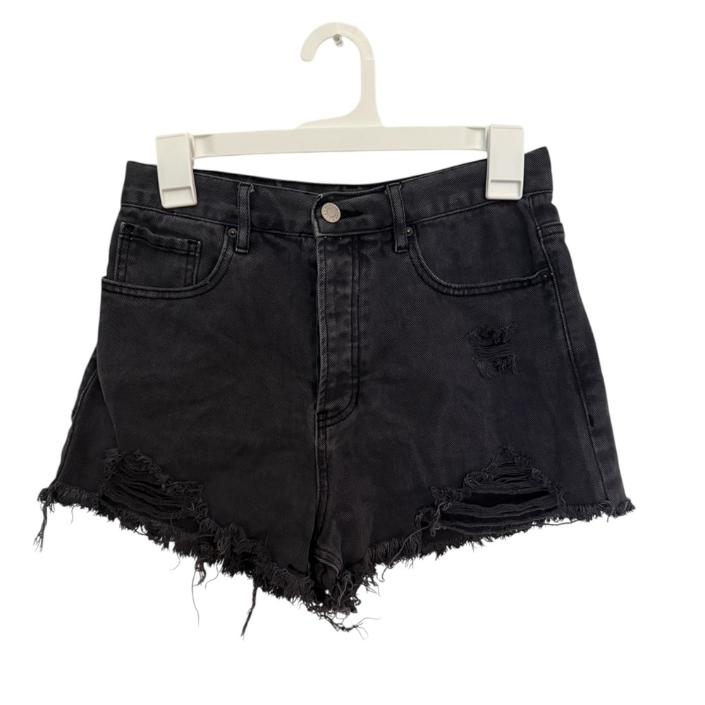 PacSun Black Ripped Jean Shorts